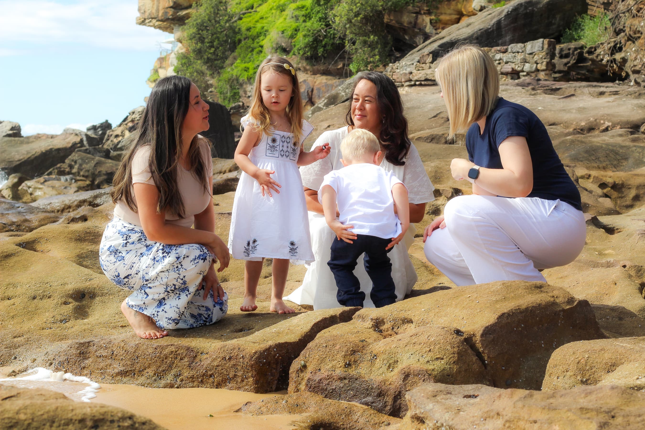 group of carers and children mingling